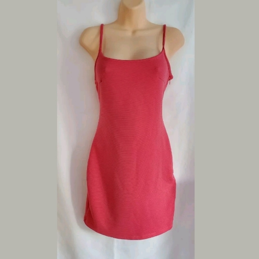 Women TopShop Pink Bodycon Textured Short Dress with Side Zipper Closure Size 6